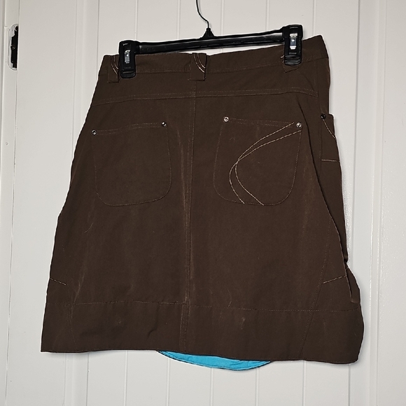 Mountain Hardware Sz 6 Brown Tennis Mini Skirt with Blue Accents - Picture 14 of 14